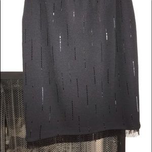 2 St. John marie Grey knit knee length skirts